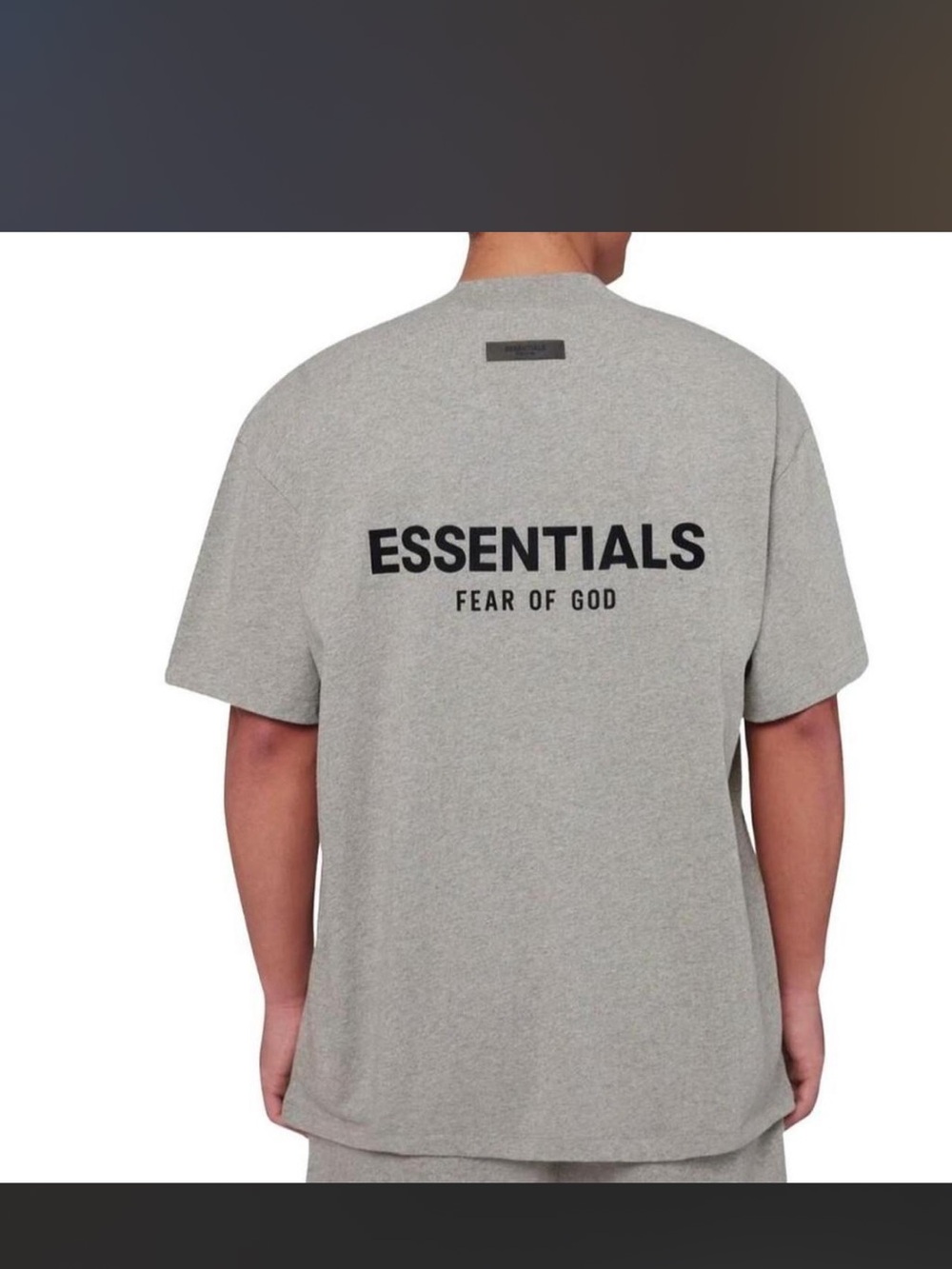Fear of God ESSENTIALS Grey Logo Short Sleeve Tee